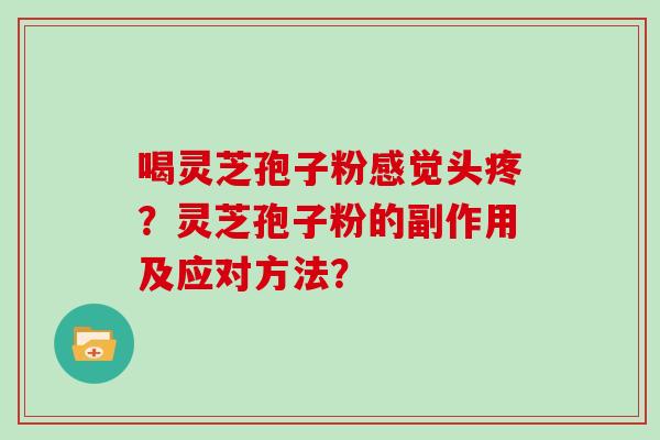 喝灵芝孢子粉感觉头疼？灵芝孢子粉的副作用及应对方法？