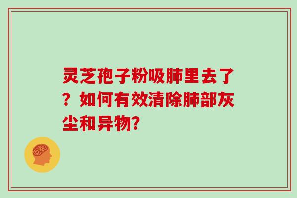 灵芝孢子粉吸肺里去了？如何有效清除肺部灰尘和异物？-第1张图片-灵芝大师