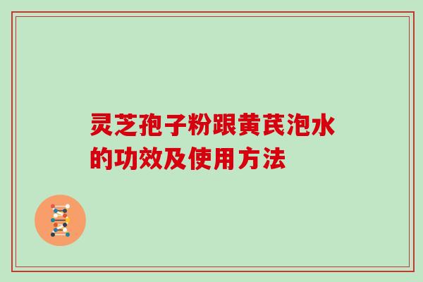灵芝孢子粉跟黄芪泡水的功效及使用方法