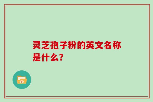 灵芝孢子粉的英文名称是什么？
