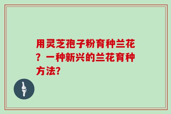 用灵芝孢子粉育种兰花？一种新兴的兰花育种方法？
