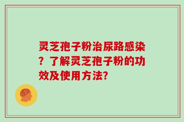 灵芝孢子粉治尿路感染？了解灵芝孢子粉的功效及使用方法？