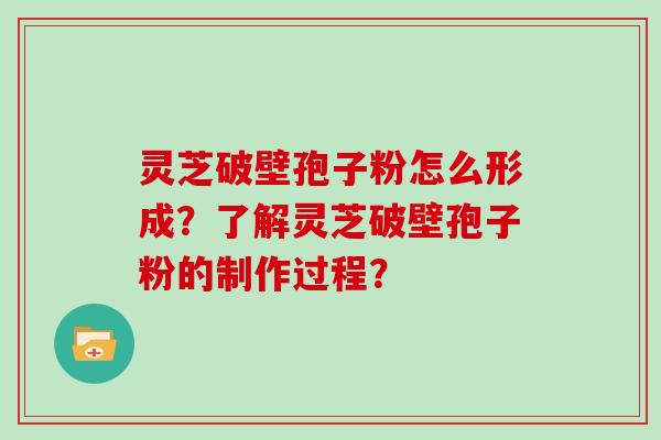 灵芝破壁孢子粉怎么形成？了解灵芝破壁孢子粉的制作过程？