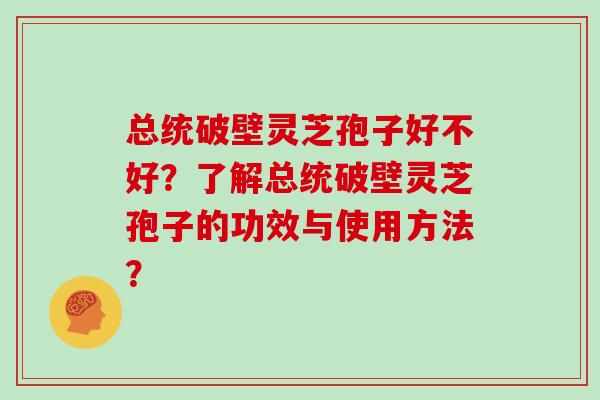 总统破壁灵芝孢子好不好？了解总统破壁灵芝孢子的功效与使用方法？