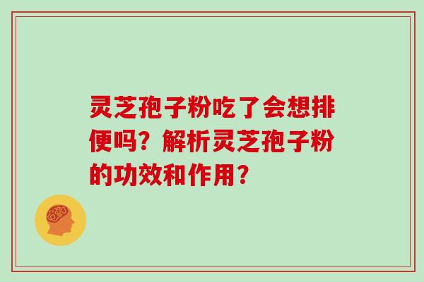 灵芝孢子粉吃了会想排便吗？解析灵芝孢子粉的功效和作用？