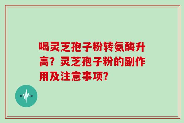 喝灵芝孢子粉转氨酶升高？灵芝孢子粉的副作用及注意事项？