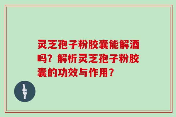 灵芝孢子粉胶囊能解酒吗?解析灵芝孢子粉胶囊的功效与作用?-第1张图片-灵芝大师 灵芝孢子粉胶囊能解酒吗?解析灵芝孢子粉胶囊的功效与作用?-第1张图片-灵芝大师