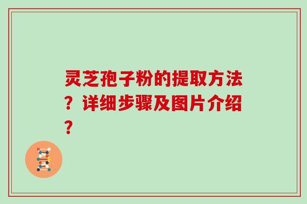 灵芝孢子粉的提取方法？详细步骤及图片介绍？