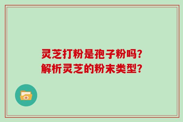 灵芝打粉是孢子粉吗？解析灵芝的粉末类型？