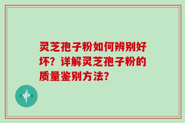 灵芝孢子粉如何辨别好坏？详解灵芝孢子粉的质量鉴别方法？