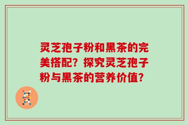 灵芝孢子粉和黑茶的完美搭配？探究灵芝孢子粉与黑茶的营养价值？
