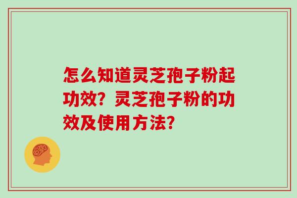 怎么知道灵芝孢子粉起功效？灵芝孢子粉的功效及使用方法？