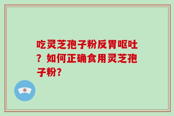 吃灵芝孢子粉反胃呕吐？如何正确食用灵芝孢子粉？