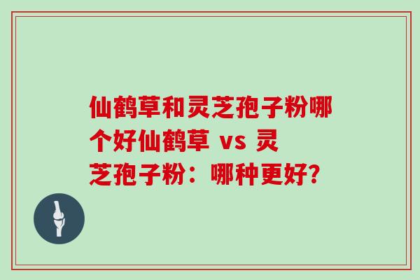 仙鹤草和灵芝孢子粉哪个好仙鹤草 vs 灵芝孢子粉：哪种更好？