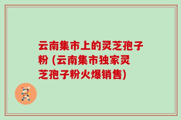 云南集市上的灵芝孢子粉 (云南集市独家灵芝孢子粉火爆销售)
