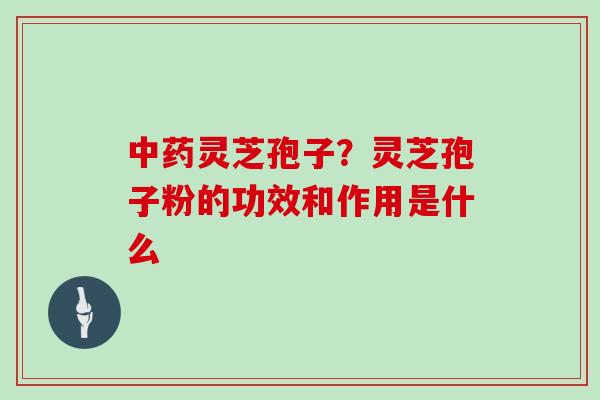 中药灵芝孢子？灵芝孢子粉的功效和作用是什么