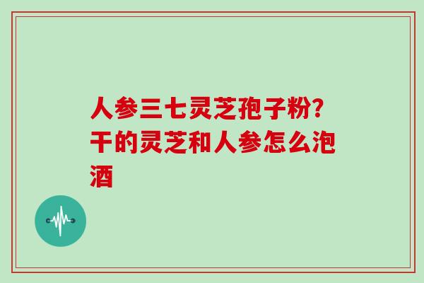 人参三七灵芝孢子粉？干的灵芝和人参怎么泡酒