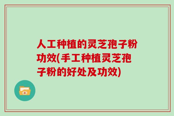 人工种植的灵芝孢子粉功效(手工种植灵芝孢子粉的好处及功效)