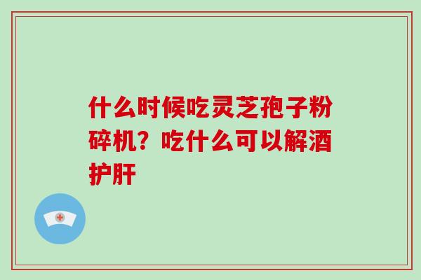 什么时候吃灵芝孢子粉碎机？吃什么可以解酒护肝