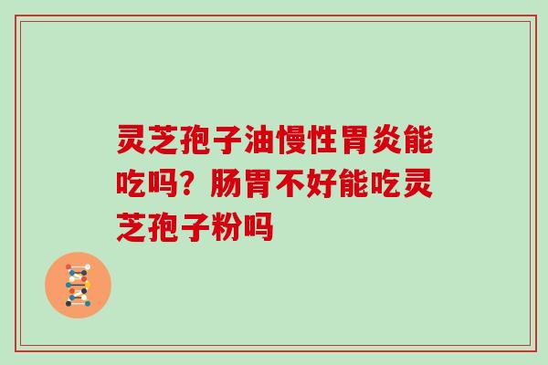 灵芝孢子油慢性胃炎能吃吗?肠胃不好能吃灵芝孢子粉吗-第1张图片-灵芝大师 灵芝孢子油慢性胃炎能吃吗?肠胃不好能吃灵芝孢子粉吗-第1张图片-灵芝大师
