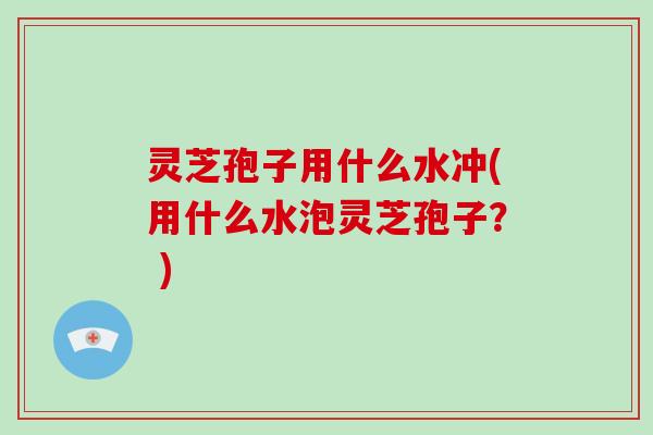 灵芝孢子用什么水冲(用什么水泡灵芝孢子？ )