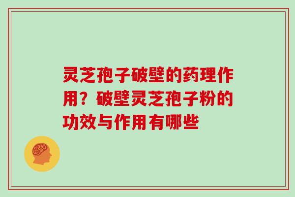 灵芝孢子破壁的药理作用？破壁灵芝孢子粉的功效与作用有哪些