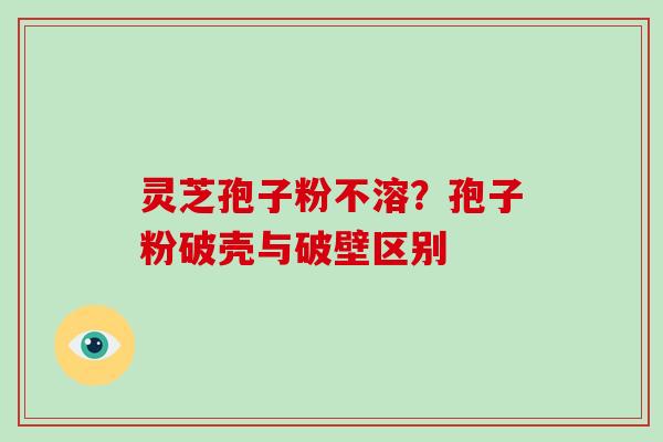 灵芝孢子粉不溶？孢子粉破壳与破壁区别