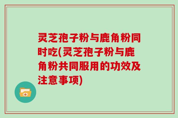 灵芝孢子粉与鹿角粉同时吃(灵芝孢子粉与鹿角粉共同服用的功效及注意事项)
