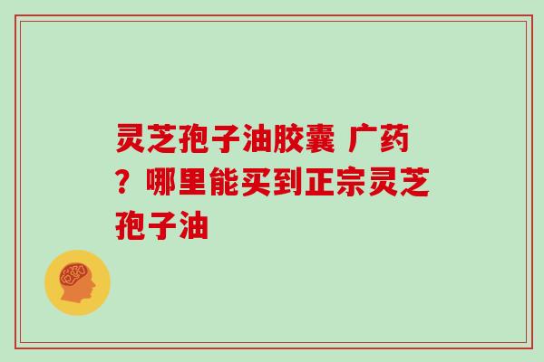 灵芝孢子油胶囊 广药？哪里能买到正宗灵芝孢子油
