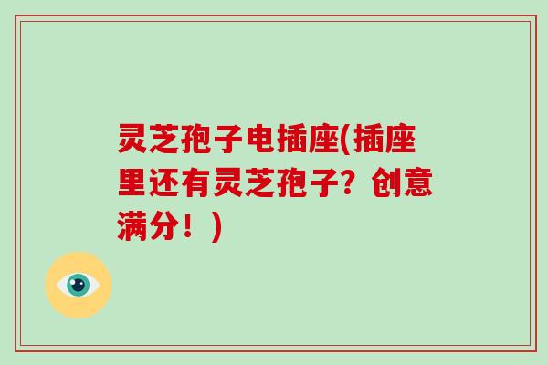 灵芝孢子电插座(插座里还有灵芝孢子？创意满分！)