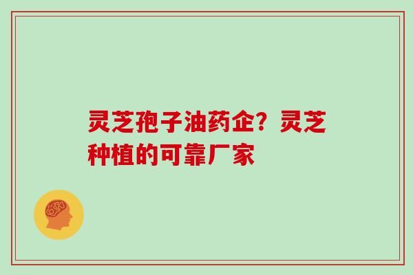 灵芝孢子油药企？灵芝种植的可靠厂家