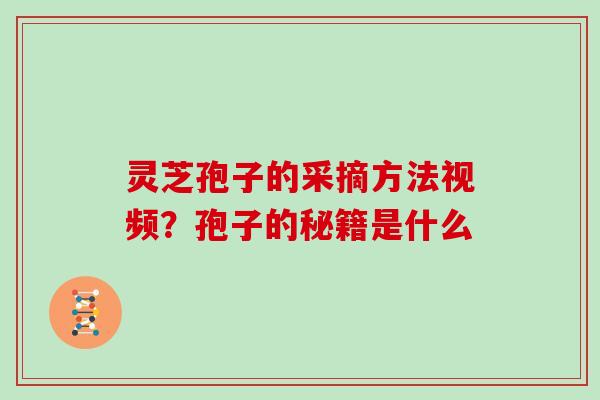 灵芝孢子的采摘方法视频？孢子的秘籍是什么