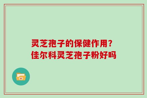 灵芝孢子的保健作用？佳尔科灵芝孢子粉好吗