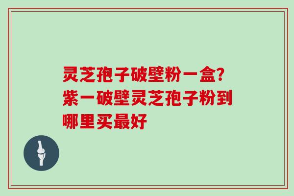 灵芝孢子破壁粉一盒？紫一破壁灵芝孢子粉到哪里买最好