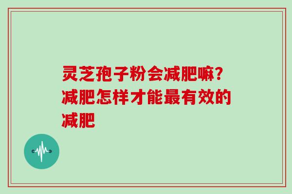灵芝孢子粉会减肥嘛?减肥怎样才能最有效的减肥-第1张图片-灵芝大师 灵芝孢子粉会减肥嘛?减肥怎样才能最有效的减肥-第1张图片-灵芝大师