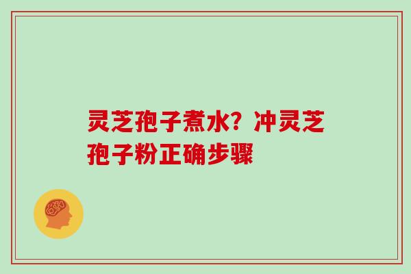 灵芝孢子煮水？冲灵芝孢子粉正确步骤
