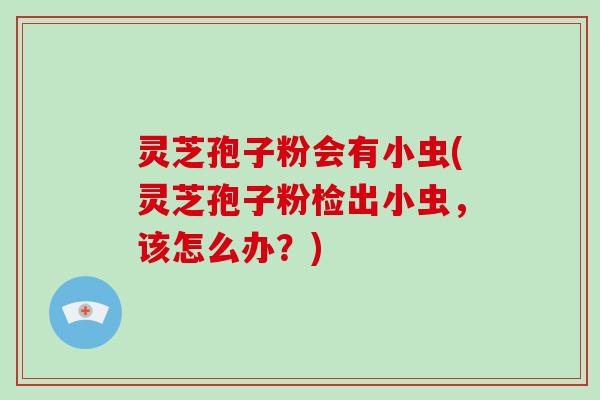 灵芝孢子粉会有小虫(灵芝孢子粉检出小虫，该怎么办？)