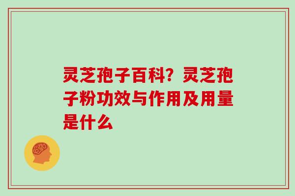 灵芝孢子百科？灵芝孢子粉功效与作用及用量是什么-第1张图片-灵芝大师