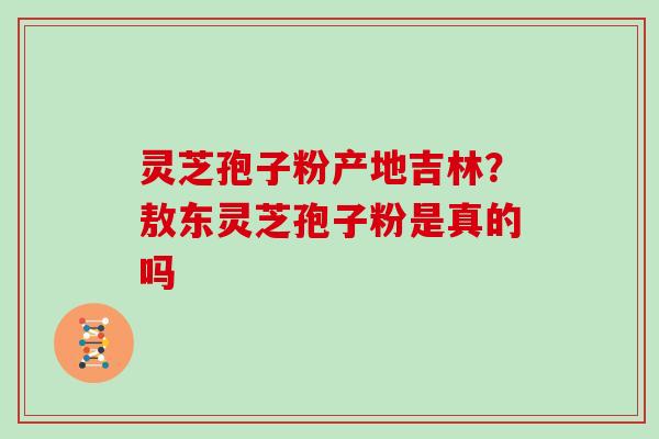 灵芝孢子粉产地吉林？敖东灵芝孢子粉是真的吗-第1张图片-灵芝大师