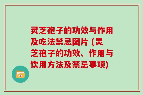 灵芝孢子的功效与作用及吃法禁忌图片 (灵芝孢子的功效、作用与饮用方法及禁忌事项)