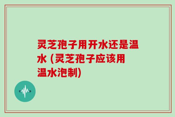 灵芝孢子用开水还是温水 (灵芝孢子应该用温水泡制)-第1张图片-灵芝大师