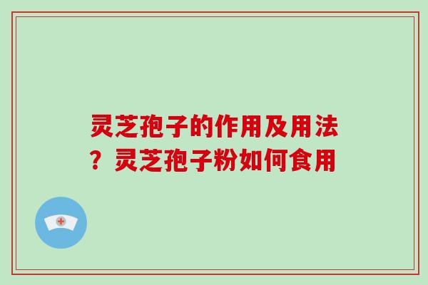 灵芝孢子的作用及用法？灵芝孢子粉如何食用