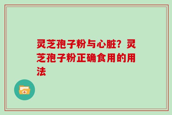 灵芝孢子粉与心脏?灵芝孢子粉正确食用的用法-第1张图片-灵芝大师 灵芝孢子粉与心脏?灵芝孢子粉正确食用的用法-第1张图片-灵芝大师