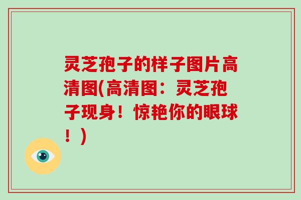 灵芝孢子的样子图片高清图(高清图：灵芝孢子现身！惊艳你的眼球！)