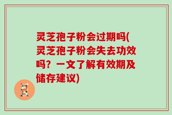 灵芝孢子粉会过期吗(灵芝孢子粉会失去功效吗？一文了解有效期及储存建议)-第1张图片-灵芝大师