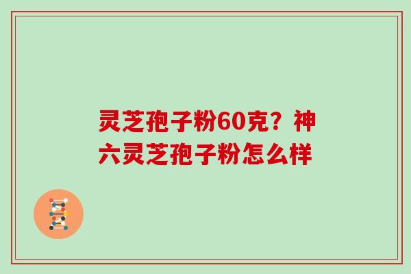 灵芝孢子粉60克？神六灵芝孢子粉怎么样