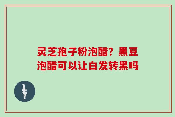 灵芝孢子粉泡醋？黑豆泡醋可以让白发转黑吗