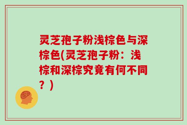 灵芝孢子粉浅棕色与深棕色(灵芝孢子粉：浅棕和深棕究竟有何不同？)