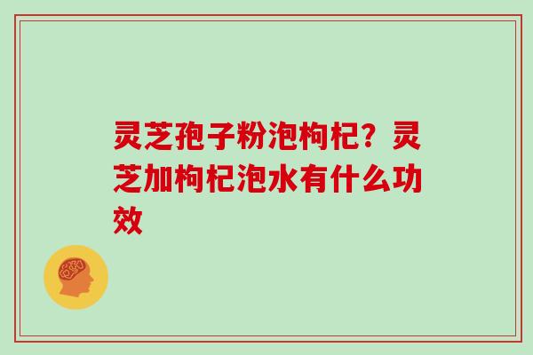 灵芝孢子粉泡枸杞？灵芝加枸杞泡水有什么功效