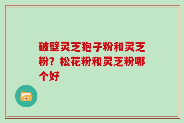 破壁灵芝狍子粉和灵芝粉？松花粉和灵芝粉哪个好
